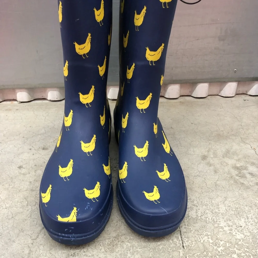Western Chief Funky Flock Tall Rain Boots Size 11 - Picture 2 of 16